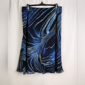 Women's Sheri Martin Blue Lined Knee Length Skirt Size 12